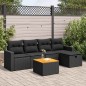 vidaXL 6-tlg. Garten-Sofagarnitur mit Kissen Schwarz Poly Rattan vidaXL 6-tlg. Garten-Sofagarnitur mit Kissen Schwarz Poly Rattan