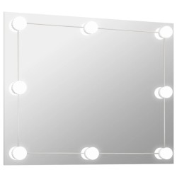 Wandspiegel ohne Rahmen mit LED-Beleuchtung Rechteckig Glas