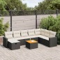 vidaXL 9-tlg. Garten-Sofagarnitur mit Kissen Schwarz Poly Rattan vidaXL 9-tlg. Garten-Sofagarnitur mit Kissen Schwarz Poly Rattan