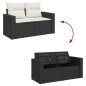 vidaXL 9-tlg. Garten-Sofagarnitur mit Kissen Schwarz Poly Rattan vidaXL 9-tlg. Garten-Sofagarnitur mit Kissen Schwarz Poly Rattan