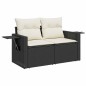 vidaXL 7-tlg. Garten-Sofagarnitur mit Kissen Schwarz Poly Rattan vidaXL 7-tlg. Garten-Sofagarnitur mit Kissen Schwarz Poly Rattan