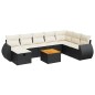 vidaXL 9-tlg. Garten-Sofagarnitur mit Kissen Schwarz Poly Rattan vidaXL 9-tlg. Garten-Sofagarnitur mit Kissen Schwarz Poly Rattan