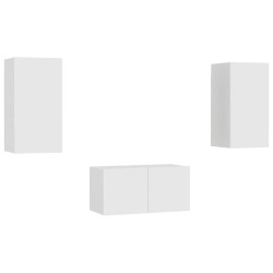 3-tlg. TV-Schrank-Set Weiß Holzwerkstoff