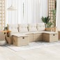 vidaXL 6-tlg. Garten-Sofagarnitur mit Kissen Beige Poly Rattan vidaXL 6-tlg. Garten-Sofagarnitur mit Kissen Beige Poly Rattan