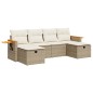 vidaXL 6-tlg. Garten-Sofagarnitur mit Kissen Beige Poly Rattan vidaXL 6-tlg. Garten-Sofagarnitur mit Kissen Beige Poly Rattan