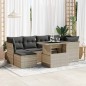 vidaXL 7-tlg. Garten-Sofagarnitur mit Kissen Hellgrau Poly Rattan vidaXL 7-tlg. Garten-Sofagarnitur mit Kissen Hellgrau Poly Rattan