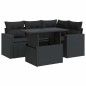 vidaXL 5-tlg. Garten-Sofagarnitur mit Kissen Schwarz Poly Rattan vidaXL 5-tlg. Garten-Sofagarnitur mit Kissen Schwarz Poly Rattan
