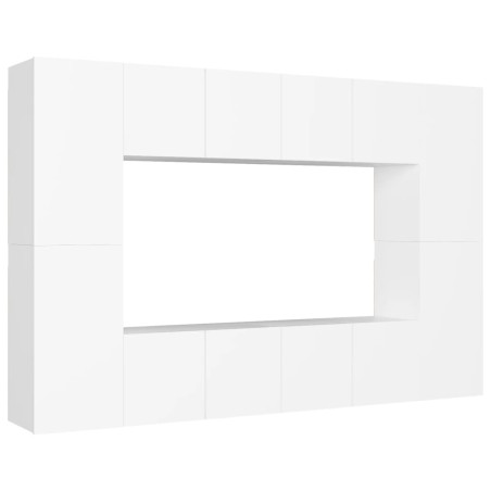 vidaXL 8-tlg. TV-Schrank-Set Weiß Holzwerkstoff