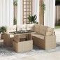 vidaXL 6-tlg. Garten-Sofagarnitur mit Kissen Beige Poly Rattan vidaXL 6-tlg. Garten-Sofagarnitur mit Kissen Beige Poly Rattan