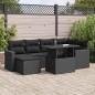 vidaXL 7-tlg. Garten-Sofagarnitur mit Kissen Schwarz Poly Rattan vidaXL 7-tlg. Garten-Sofagarnitur mit Kissen Schwarz Poly Rattan