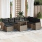 vidaXL 9-tlg. Garten-Sofagarnitur mit Kissen Grau Poly Rattan vidaXL 9-tlg. Garten-Sofagarnitur mit Kissen Grau Poly Rattan