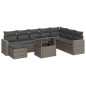 vidaXL 9-tlg. Garten-Sofagarnitur mit Kissen Grau Poly Rattan vidaXL 9-tlg. Garten-Sofagarnitur mit Kissen Grau Poly Rattan