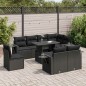 vidaXL 9-tlg. Garten-Sofagarnitur mit Kissen Schwarz Poly Rattan vidaXL 9-tlg. Garten-Sofagarnitur mit Kissen Schwarz Poly Rattan