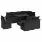 vidaXL 9-tlg. Garten-Sofagarnitur mit Kissen Schwarz Poly Rattan vidaXL 9-tlg. Garten-Sofagarnitur mit Kissen Schwarz Poly Rattan