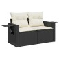 vidaXL 7-tlg. Garten-Sofagarnitur mit Kissen Schwarz Poly Rattan vidaXL 7-tlg. Garten-Sofagarnitur mit Kissen Schwarz Poly Rattan