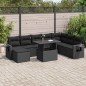 vidaXL 9-tlg. Garten-Sofagarnitur mit Kissen Schwarz Poly Rattan vidaXL 9-tlg. Garten-Sofagarnitur mit Kissen Schwarz Poly Rattan