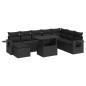 vidaXL 9-tlg. Garten-Sofagarnitur mit Kissen Schwarz Poly Rattan vidaXL 9-tlg. Garten-Sofagarnitur mit Kissen Schwarz Poly Rattan