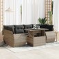 vidaXL 7-tlg. Garten-Sofagarnitur mit Kissen Grau Poly Rattan vidaXL 7-tlg. Garten-Sofagarnitur mit Kissen Grau Poly Rattan