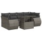 vidaXL 7-tlg. Garten-Sofagarnitur mit Kissen Grau Poly Rattan vidaXL 7-tlg. Garten-Sofagarnitur mit Kissen Grau Poly Rattan