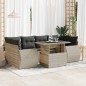 vidaXL 7-tlg. Garten-Sofagarnitur mit Kissen Hellgrau Poly Rattan vidaXL 7-tlg. Garten-Sofagarnitur mit Kissen Hellgrau Poly Rattan