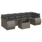 vidaXL 8-tlg. Garten-Sofagarnitur mit Kissen Grau Poly Rattan vidaXL 8-tlg. Garten-Sofagarnitur mit Kissen Grau Poly Rattan