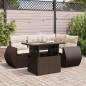 vidaXL 5-tlg. Garten-Sofagarnitur mit Kissen Braun Poly Rattan vidaXL 5-tlg. Garten-Sofagarnitur mit Kissen Braun Poly Rattan