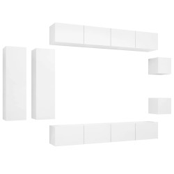 8-tlg. TV-Schrank-Set Weiß Holzwerkstoff