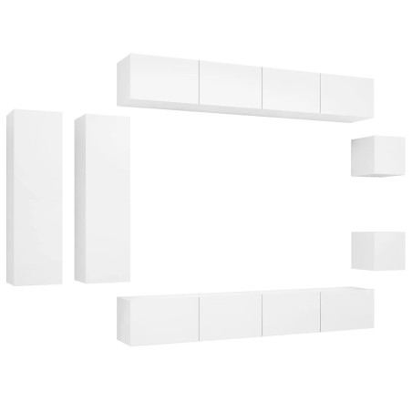 8-tlg. TV-Schrank-Set Weiß Holzwerkstoff