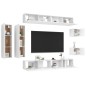 8-tlg. TV-Schrank-Set Weiß Holzwerkstoff 8-tlg. TV-Schrank-Set Weiß Holzwerkstoff