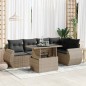 vidaXL 6-tlg. Garten-Sofagarnitur mit Kissen Grau Poly Rattan vidaXL 6-tlg. Garten-Sofagarnitur mit Kissen Grau Poly Rattan