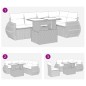 vidaXL 6-tlg. Garten-Sofagarnitur mit Kissen Grau Poly Rattan vidaXL 6-tlg. Garten-Sofagarnitur mit Kissen Grau Poly Rattan
