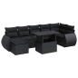 vidaXL 8-tlg. Garten-Sofagarnitur mit Kissen Schwarz Poly Rattan vidaXL 8-tlg. Garten-Sofagarnitur mit Kissen Schwarz Poly Rattan