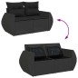 vidaXL 8-tlg. Garten-Sofagarnitur mit Kissen Schwarz Poly Rattan vidaXL 8-tlg. Garten-Sofagarnitur mit Kissen Schwarz Poly Rattan