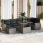 vidaXL 8-tlg. Garten-Sofagarnitur mit Kissen Grau Poly Rattan vidaXL 8-tlg. Garten-Sofagarnitur mit Kissen Grau Poly Rattan