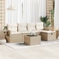 vidaXL 6-tlg. Garten-Sofagarnitur mit Kissen Beige Poly Rattan vidaXL 6-tlg. Garten-Sofagarnitur mit Kissen Beige Poly Rattan