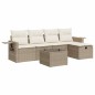vidaXL 6-tlg. Garten-Sofagarnitur mit Kissen Beige Poly Rattan vidaXL 6-tlg. Garten-Sofagarnitur mit Kissen Beige Poly Rattan