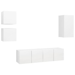 5-tlg. TV-Schrank-Set Weiß Holzwerkstoff