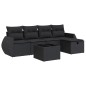 vidaXL 6-tlg. Garten-Sofagarnitur mit Kissen Schwarz Poly Rattan vidaXL 6-tlg. Garten-Sofagarnitur mit Kissen Schwarz Poly Rattan