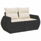 vidaXL 7-tlg. Garten-Sofagarnitur mit Kissen Schwarz Poly Rattan vidaXL 7-tlg. Garten-Sofagarnitur mit Kissen Schwarz Poly Rattan