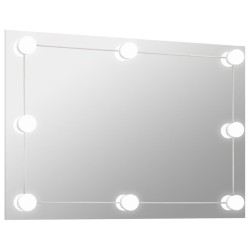 Wandspiegel ohne Rahmen mit LED-Beleuchtung Rechteckig Glas