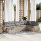 vidaXL 8-tlg. Garten-Sofagarnitur mit Kissen Beige Poly Rattan vidaXL 8-tlg. Garten-Sofagarnitur mit Kissen Beige Poly Rattan