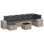 vidaXL 8-tlg. Garten-Sofagarnitur mit Kissen Hellgrau Poly Rattan vidaXL 8-tlg. Garten-Sofagarnitur mit Kissen Hellgrau Poly Rattan