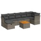 vidaXL 8-tlg. Garten-Sofagarnitur mit Kissen Grau Poly Rattan vidaXL 8-tlg. Garten-Sofagarnitur mit Kissen Grau Poly Rattan