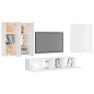 vidaXL 6-tlg. TV-Schrank-Set Weiß Holzwerkstoff vidaXL 6-tlg. TV-Schrank-Set Weiß Holzwerkstoff