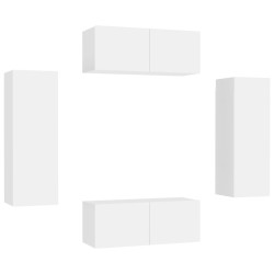 4-tlg. TV-Schrank-Set Weiß Holzwerkstoff