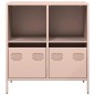 vidaXL Sideboard Rosa 68x39x73,5 cm Kaltgewalzter Stahl vidaXL Sideboard Rosa 68x39x73,5 cm Kaltgewalzter Stahl