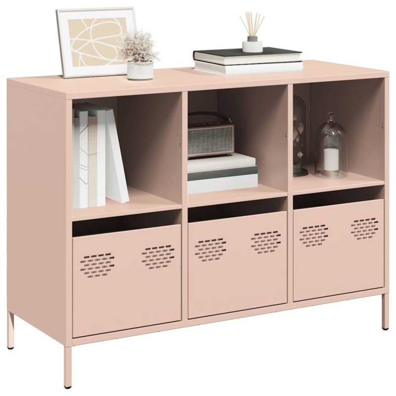 vidaXL Sideboard Rosa 101,5x39x73,5 cm Kaltgewalzter Stahl vidaXL Sideboard Rosa 101,5x39x73,5 cm Kaltgewalzter Stahl