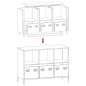 vidaXL Sideboard Rosa 101,5x39x73,5 cm Kaltgewalzter Stahl vidaXL Sideboard Rosa 101,5x39x73,5 cm Kaltgewalzter Stahl