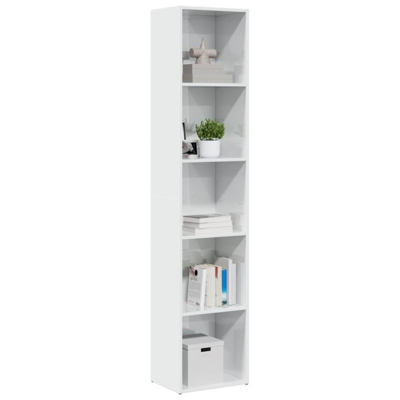 vidaXL Bücherregal Hochglanz-Weiß 40x30x189 cm Holzwerkstoff vidaXL Bücherregal Hochglanz-Weiß 40x30x189 cm Holzwerkstoff