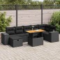 vidaXL 5tlg. Garten-Sofagarnitur mit Kissen Schwarz Poly Rattan Akazie vidaXL 5tlg. Garten-Sofagarnitur mit Kissen Schwarz Poly Rattan Akazie